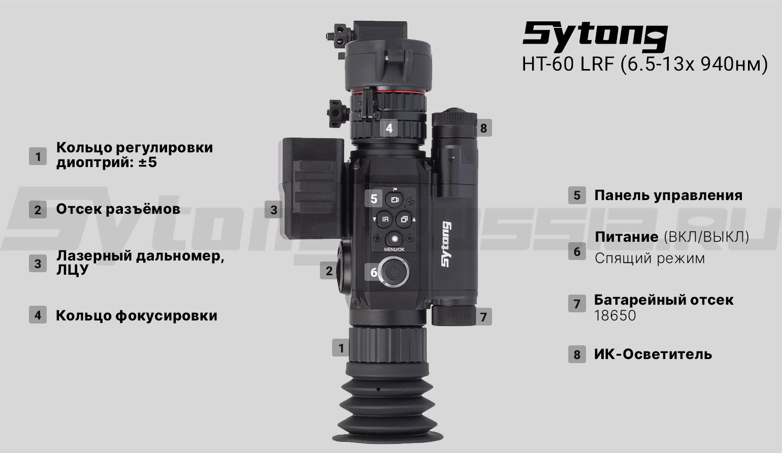 Цифровой прицел ночного видения Sytong HT-60 LRF (6.5-13x 940нм) с дальномером