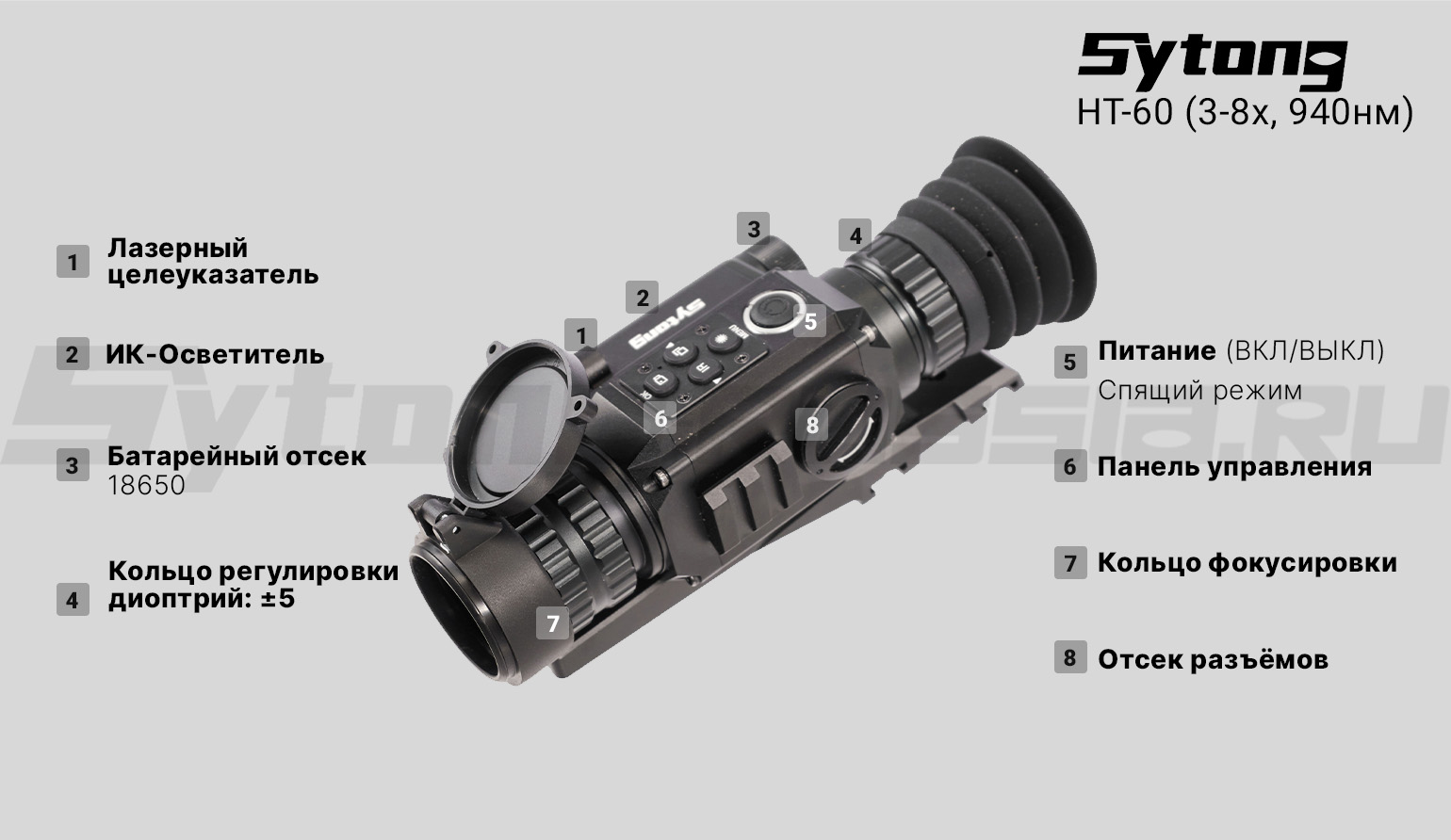 Цифровой прицел ночного видения Sytong HT-60 (3-8x, 940нм)