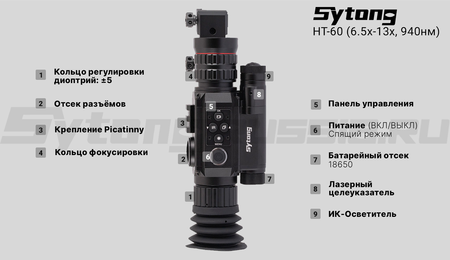 Цифровой прицел ночного видения Sytong HT-60 (6.5x-13x, 940нм)