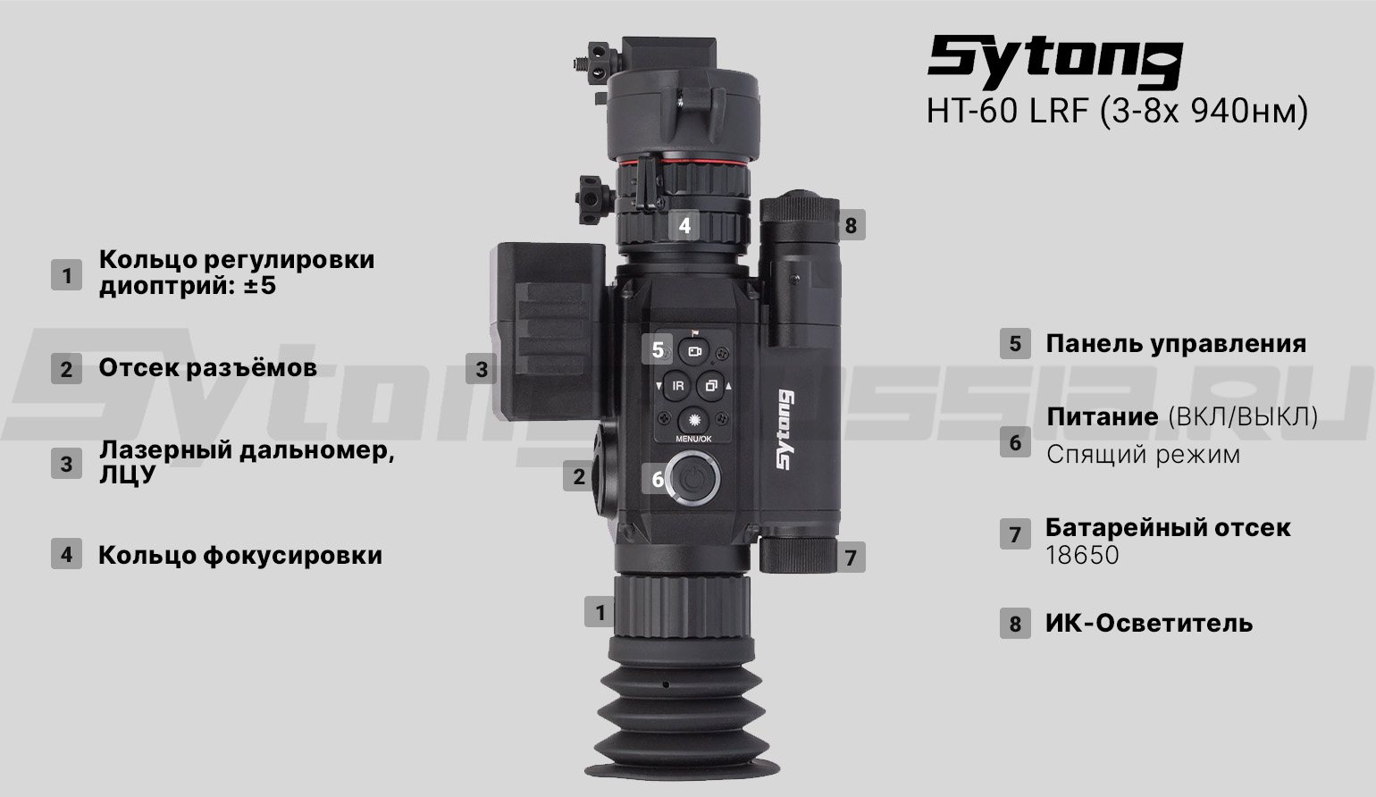 Цифровой прицел ночного видения Sytong HT-60 LRF (3-8x 940нм) с дальномером