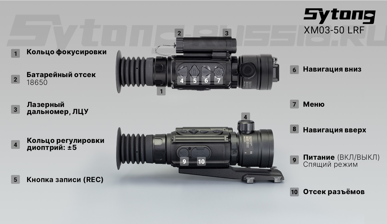 Прицел тепловизионный Sytong XM03-50 LRF (384x288px, ø50мм) с дальномером