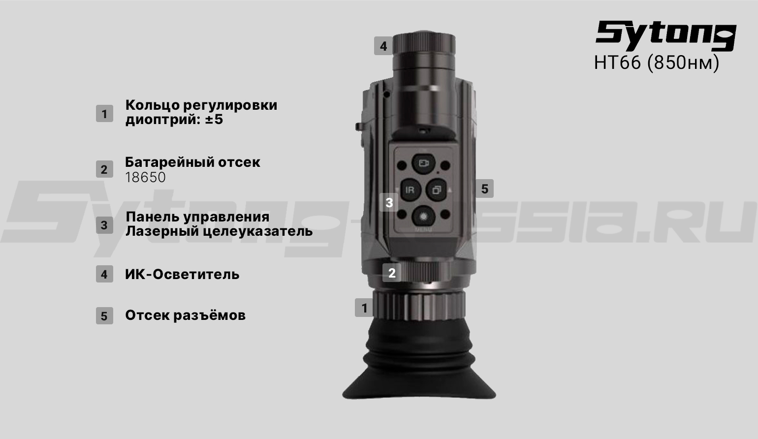 Насадка ночного видения на окуляр Sytong HT-66 (1920x1080px, ø16мм, на окуляр ø45мм, 850нм)