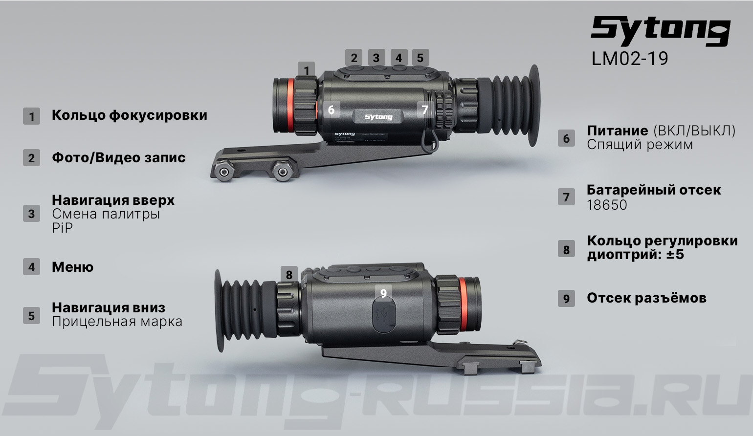 Прицел тепловизионный Sytong LM02-19 (256x192px, ø19мм)